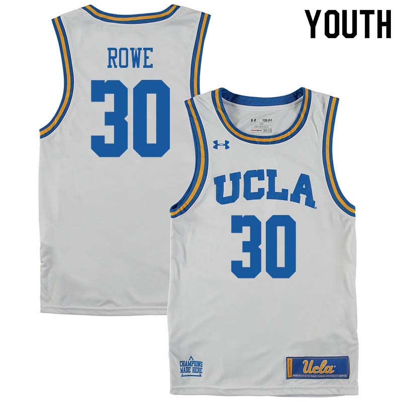 Youth #30 Curtis Rowe UCLA Bruins College Basketball Jerseys Sale-White